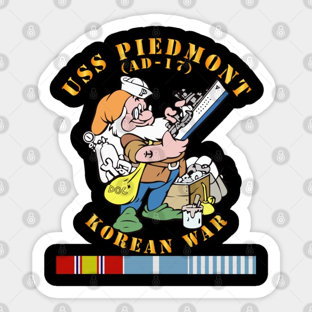 USS Piedmont (AD-17) w KOREA SVC - Korean War Sticker by twix123844